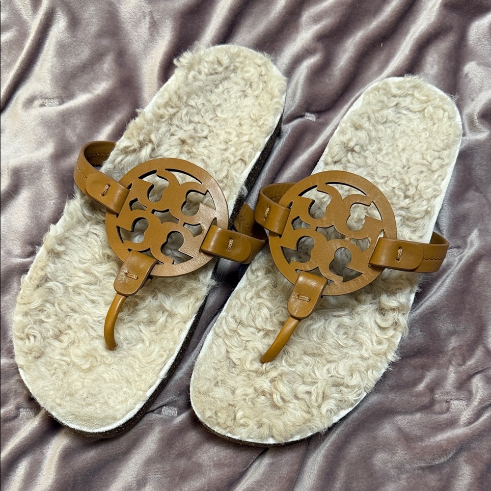 Tory Burch Miller Shearling Sandals